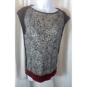 Jones New York Collection Mixed Knit Women’s Top Size M Animal Print Moab Wife
